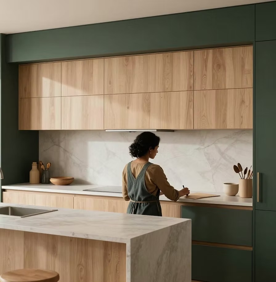 Renovation professional working in a modern kitchen
